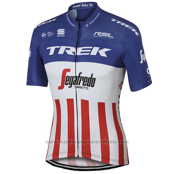 2017 Abbigliamento Ciclismo Trek Segafredo Campione Stati Uniti Manica Corta e Salopette